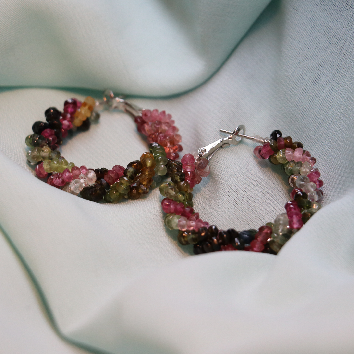 Mixed Tourmaline Handmade Earrings.