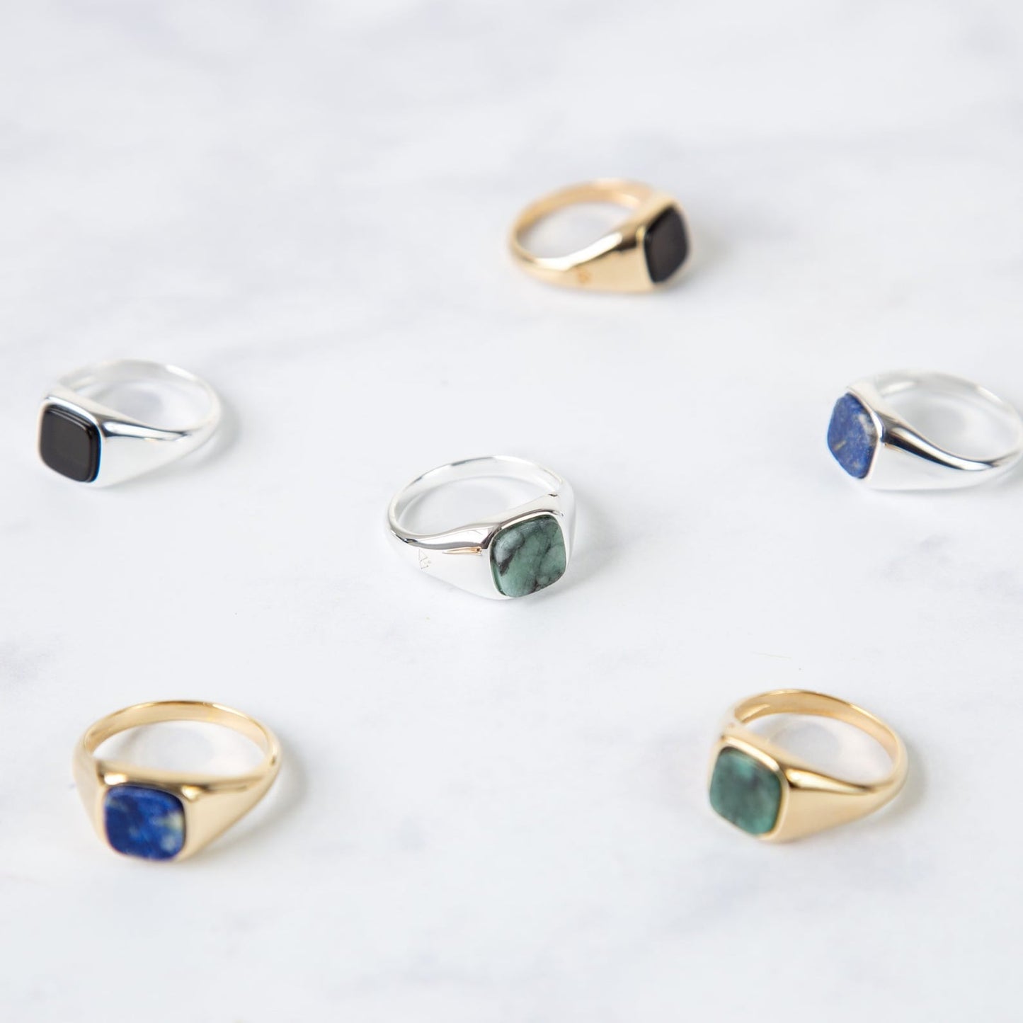 Emerald Signet Ring l Sterling Silver...
