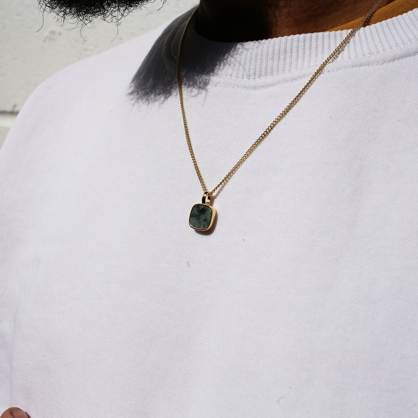 Ray Emerald Pendant Necklace |Gold Vermeil & Sterling Silver