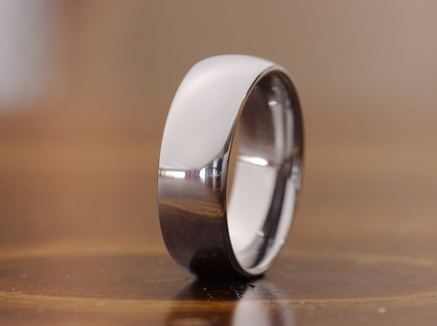 Mens Silver Tungsten Wedding Band, Polished Wedding Ring, Guys Promise Ring, Tungsten Carbide, Engagement Ring, Anniversary Gift.