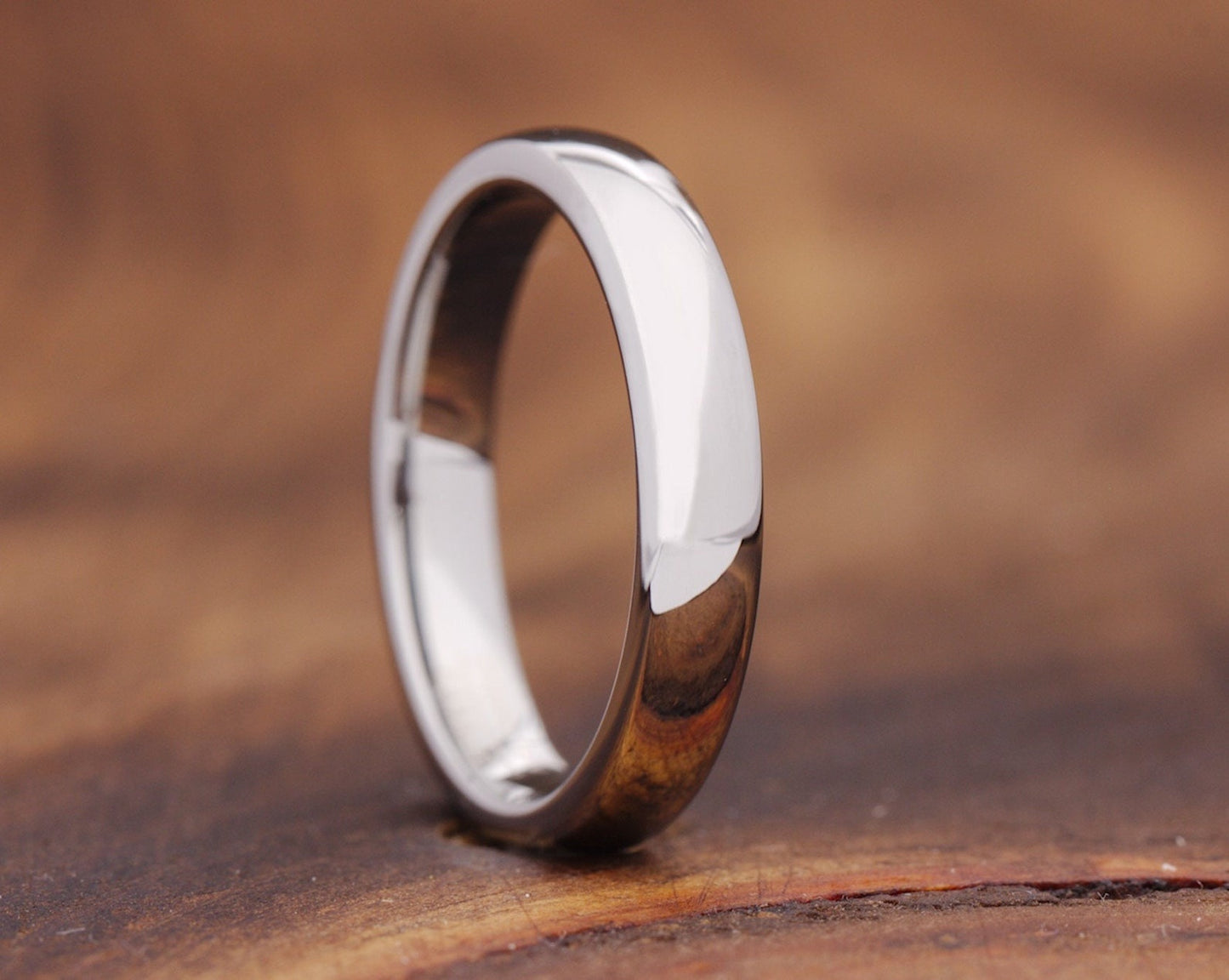 Mens Silver Tungsten Wedding Band, Polished Wedding Ring, Guys Promise Ring, Tungsten Carbide, Engagement Ring, Anniversary Gift.