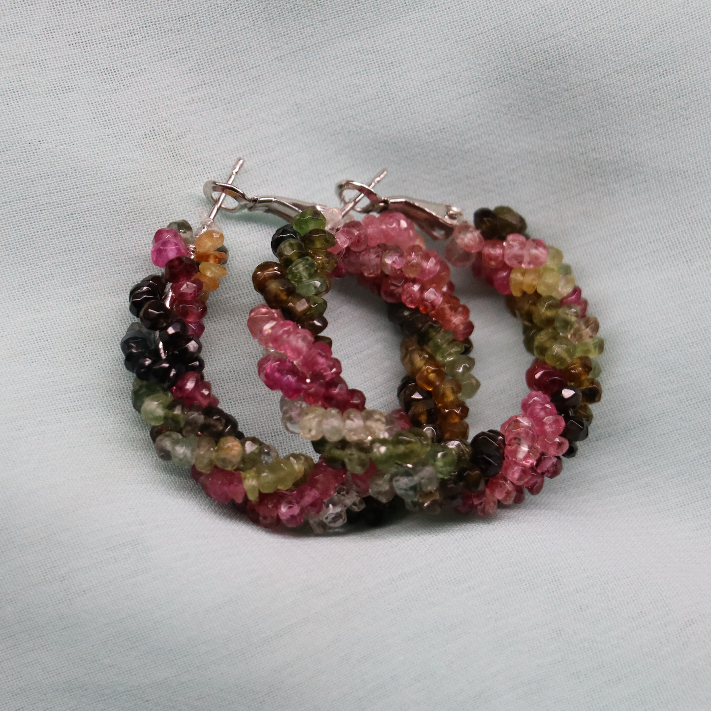 Mixed Tourmaline Handmade Earrings.
