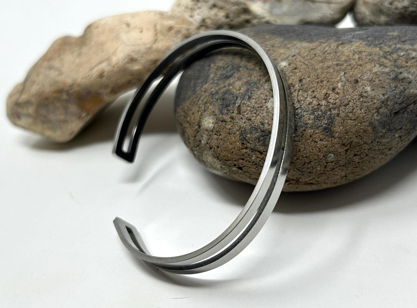 Stainless Steel Bangle, Simple Plain Bangle, Solid Cuff Bangle, Unisex Bangle, Open Bangle, Silver Bangle, Steel Bracelet for Women & Men