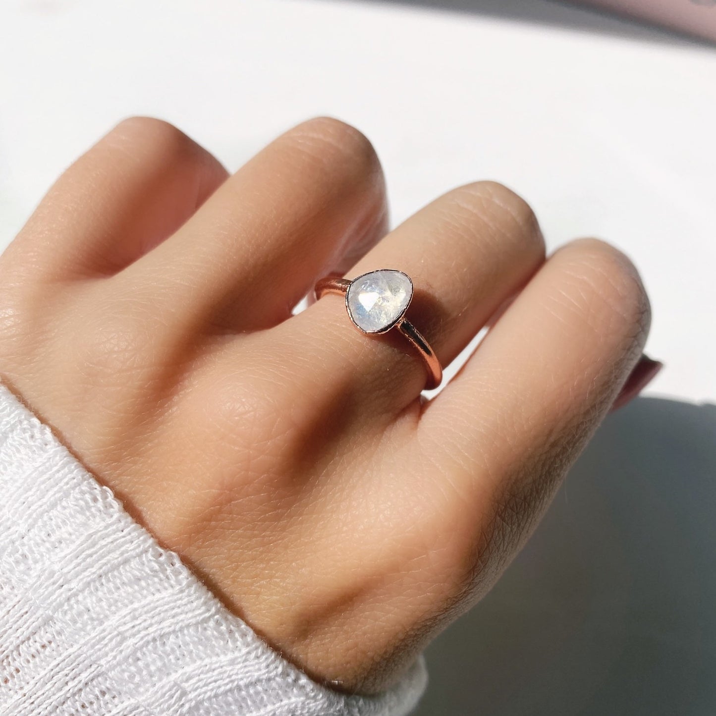 Rainbow moonstone handmade ring | moonstone jewelry for women | June birthstone ring | birthstone personalised gift