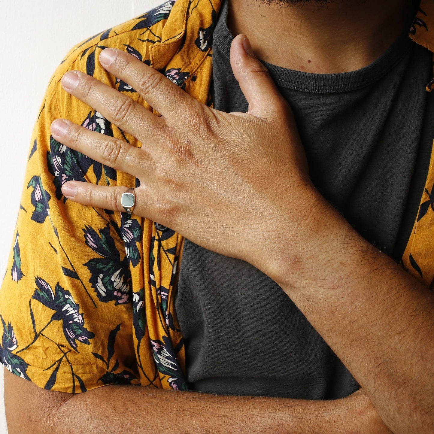 Emerald Signet Ring l Sterling Silver...