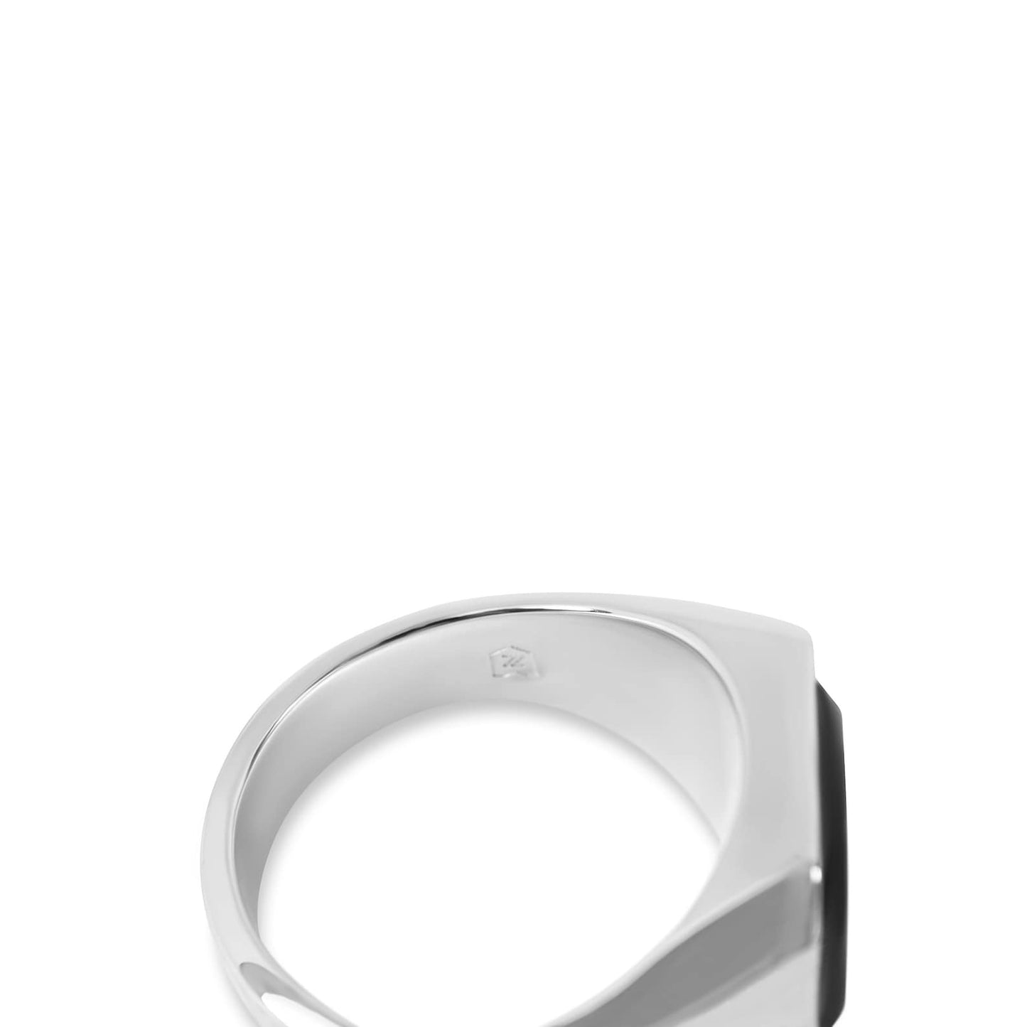 Men's silver ring signet ring with black onyx gemstone in 925 sterling silver polished square | Real men's jewelry