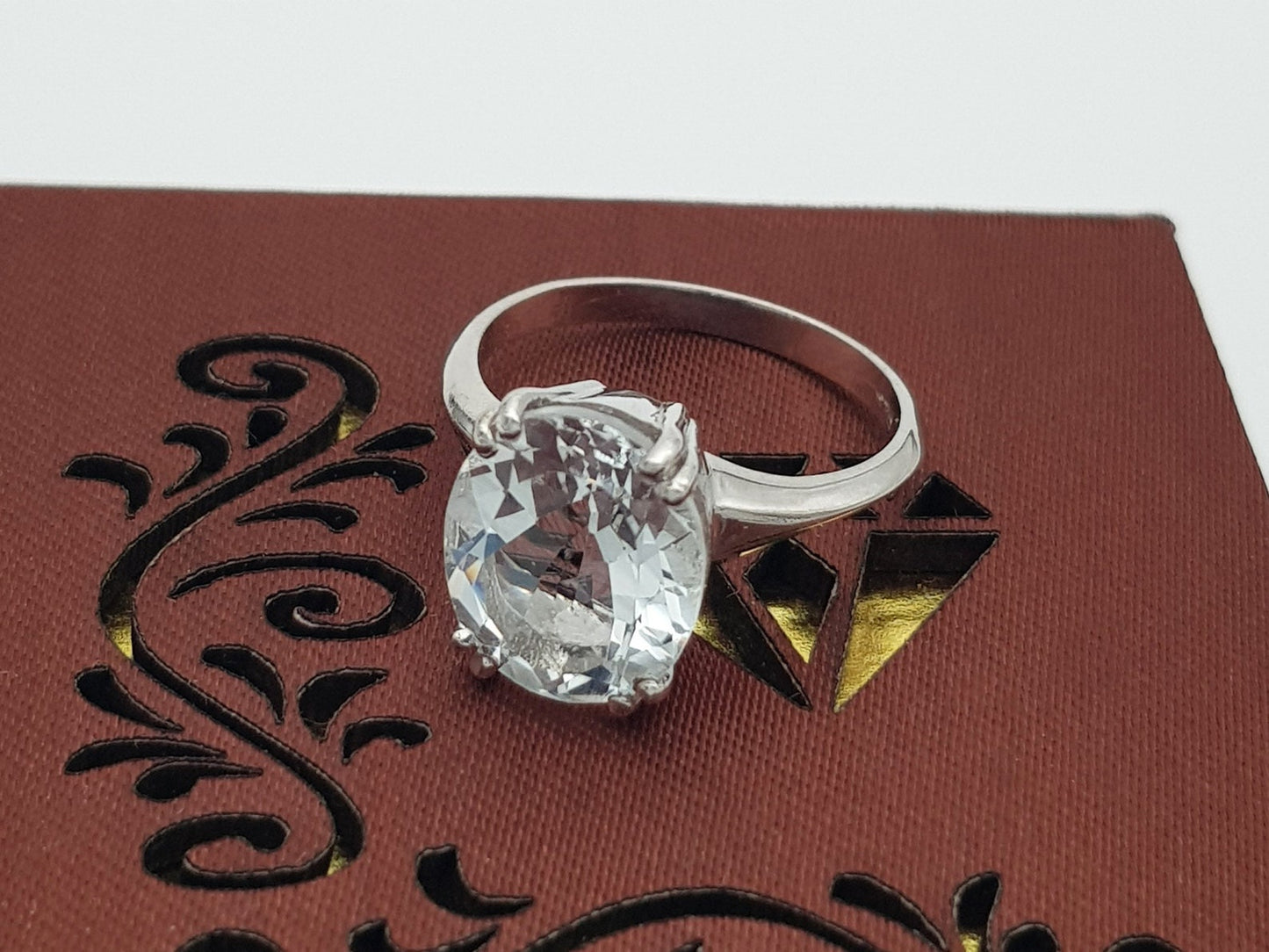 Natural White Topaz Ring, 925 sterling silver, Handcrafted ring, Silver Jewelry, Statement Ring, Gift for her, November birthstone