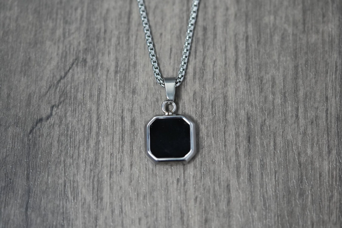 Silver Onyx Necklace Chain Pendants, Mens Necklace Pendants