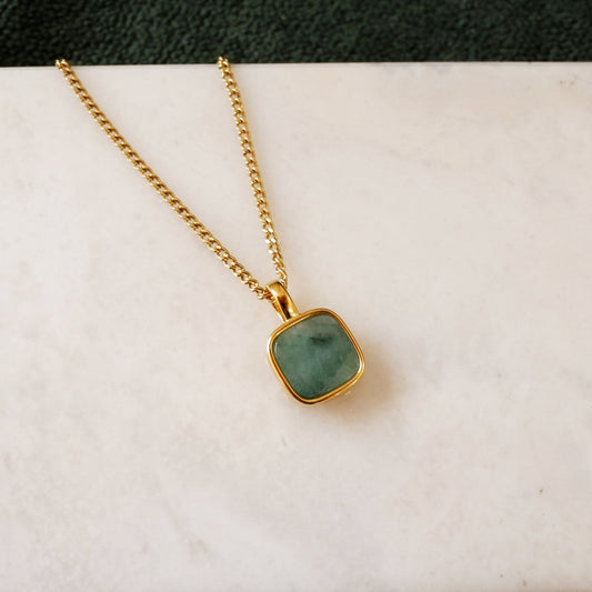 Ray Emerald Pendant Necklace |Gold Vermeil & Sterling Silver