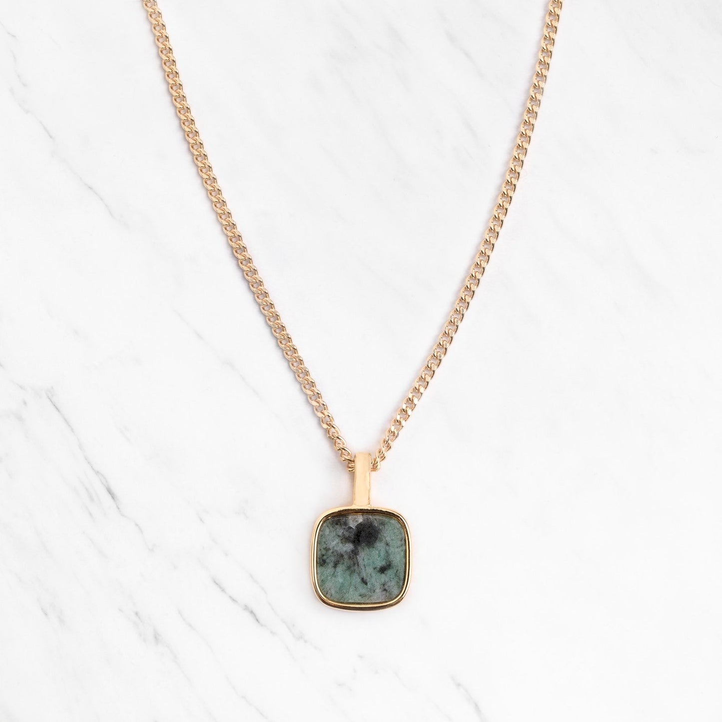 Ray Emerald Pendant Necklace |Gold Vermeil & Sterling Silver