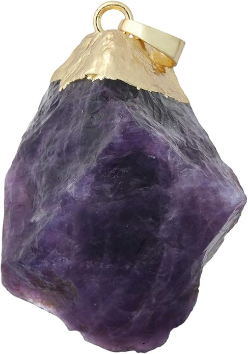 Natural Crystal Pendant Necklace Raw Stone Gemstone Gold Plated Healing Irregular Handmade Jewelry