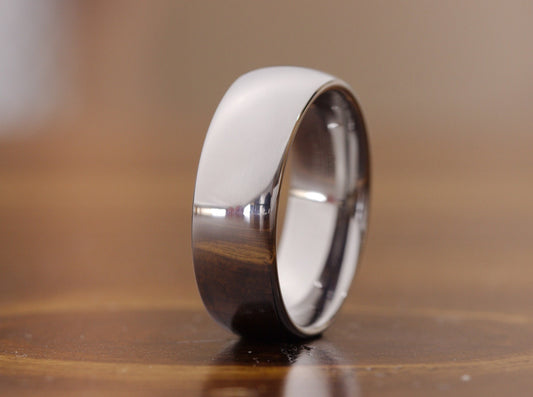 Mens Silver Tungsten Wedding Band, Polished Wedding Ring, Guys Promise Ring, Tungsten Carbide, Engagement Ring, Anniversary Gift.