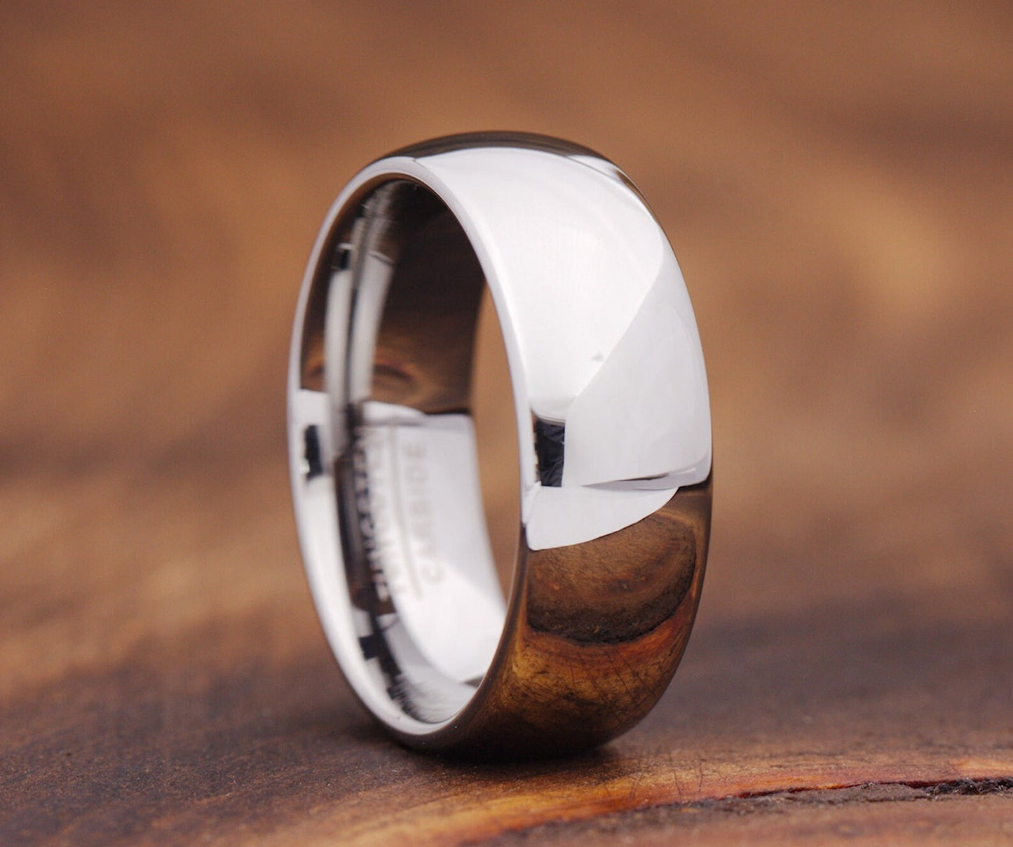 Mens Silver Tungsten Wedding Band, Polished Wedding Ring, Guys Promise Ring, Tungsten Carbide, Engagement Ring, Anniversary Gift.